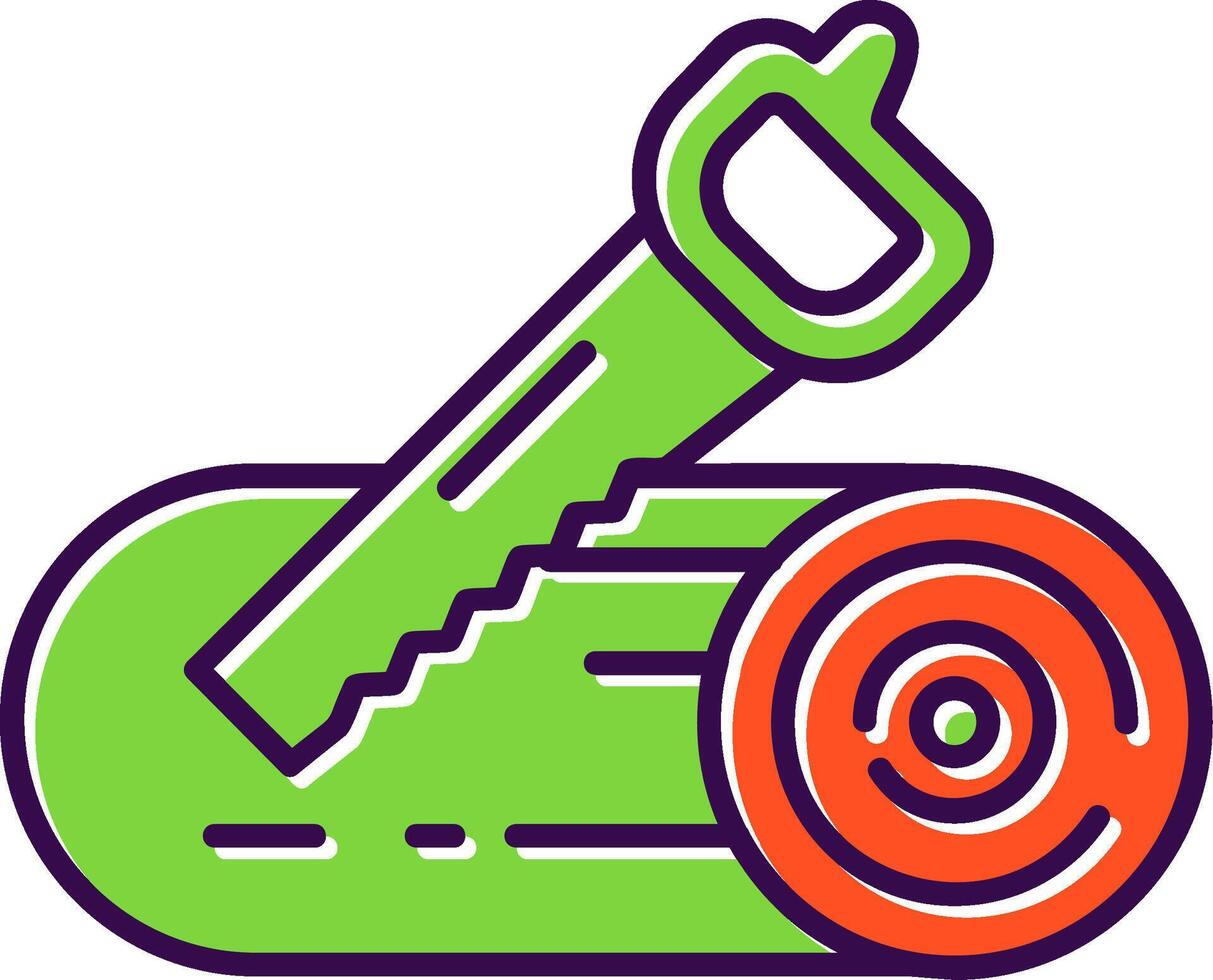 Sawing Filled Icon vector