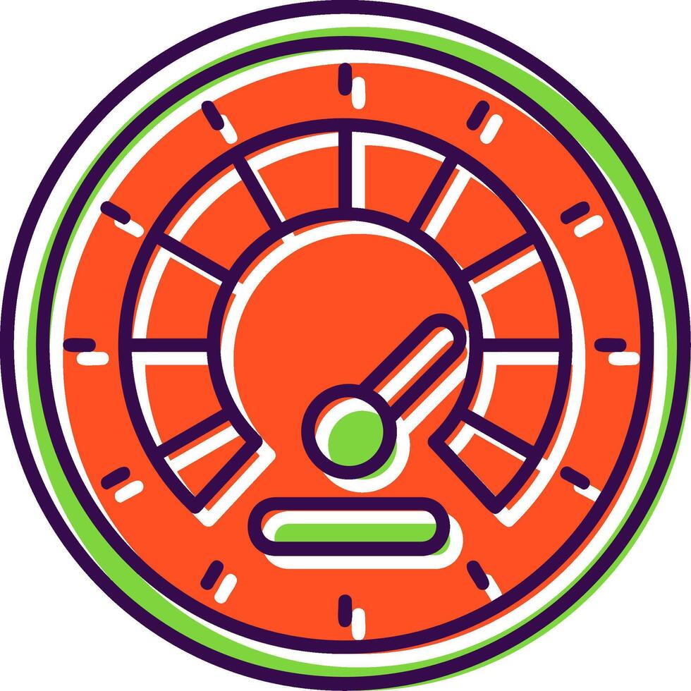 Speedometer Filled Icon vector