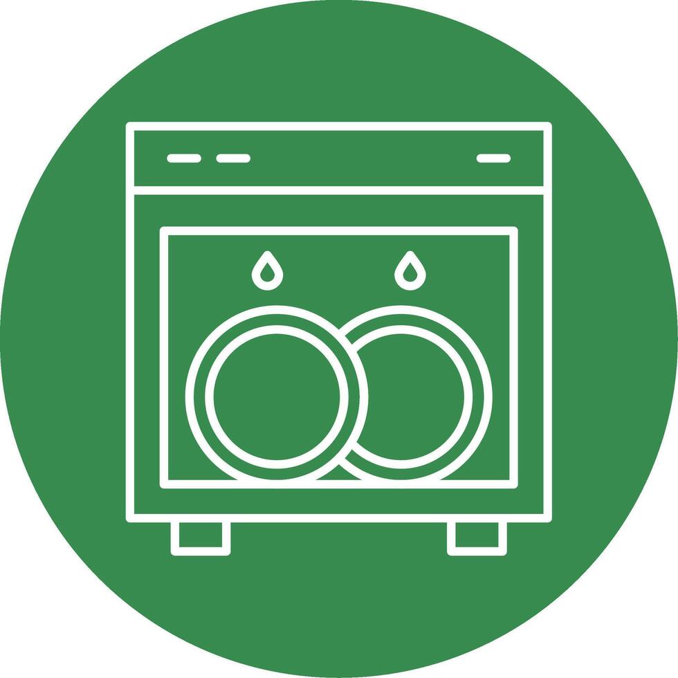 Dish Washing Line Circle color Icon vector