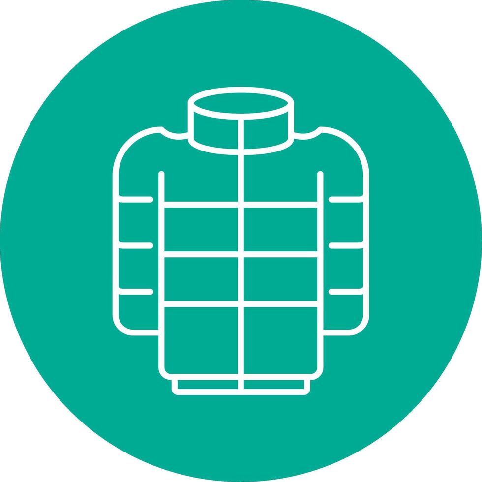 Puffer Coat Line Circle color Icon vector