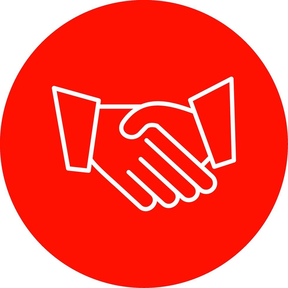 Hand Shaking Line Circle color Icon vector