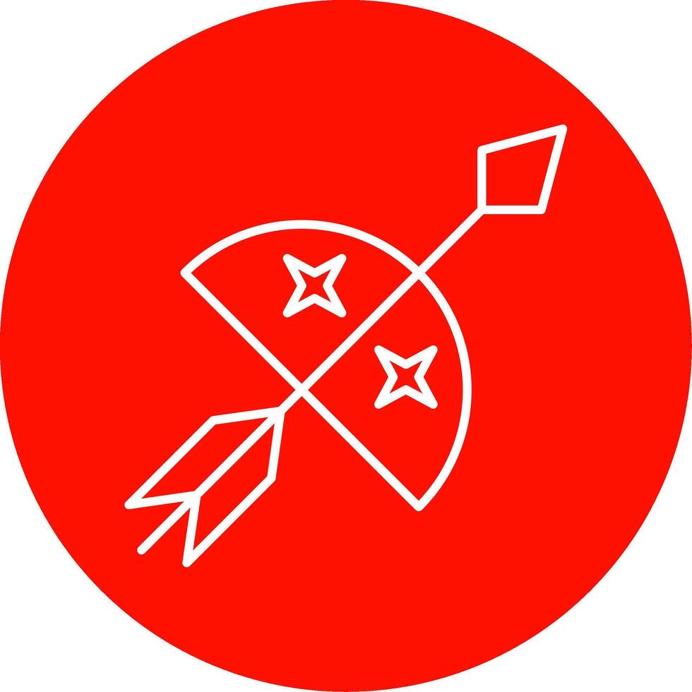 Bow And Arrow Line Circle color Icon vector