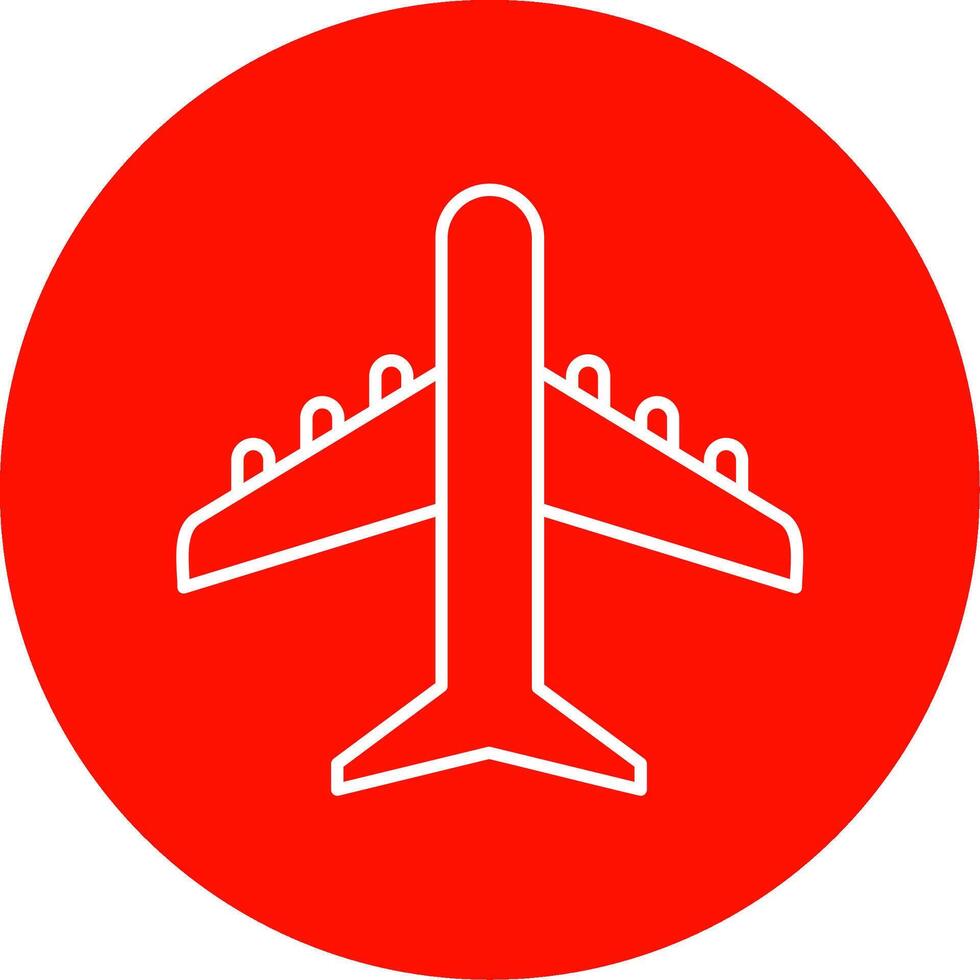 avión línea circulo color icono vector