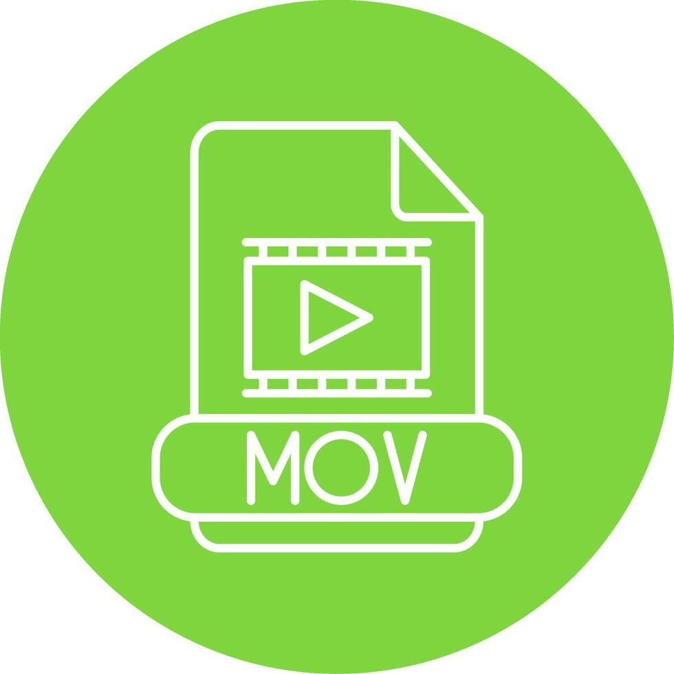 Mov Line Circle color Icon vector
