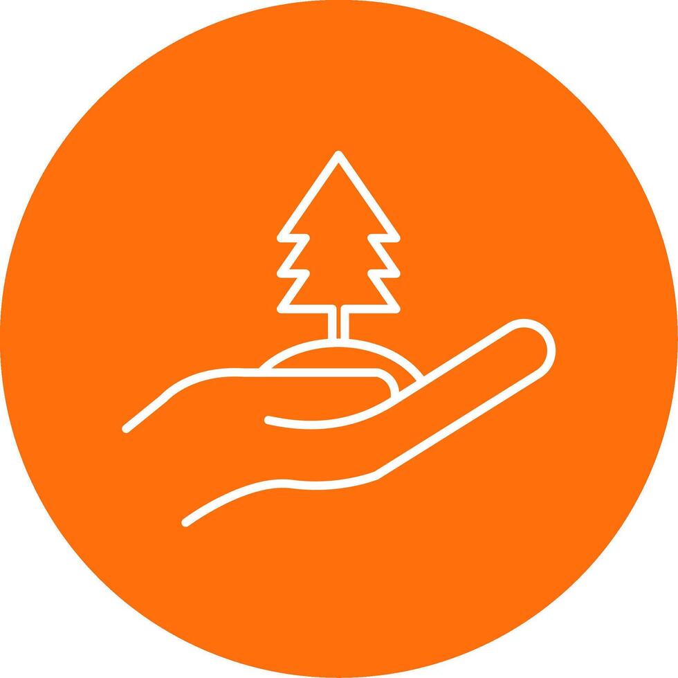 Tree Line Circle color Icon vector