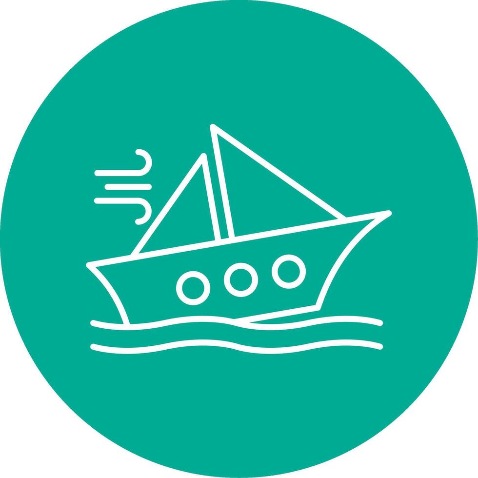 Shipwreck Line Circle color Icon vector