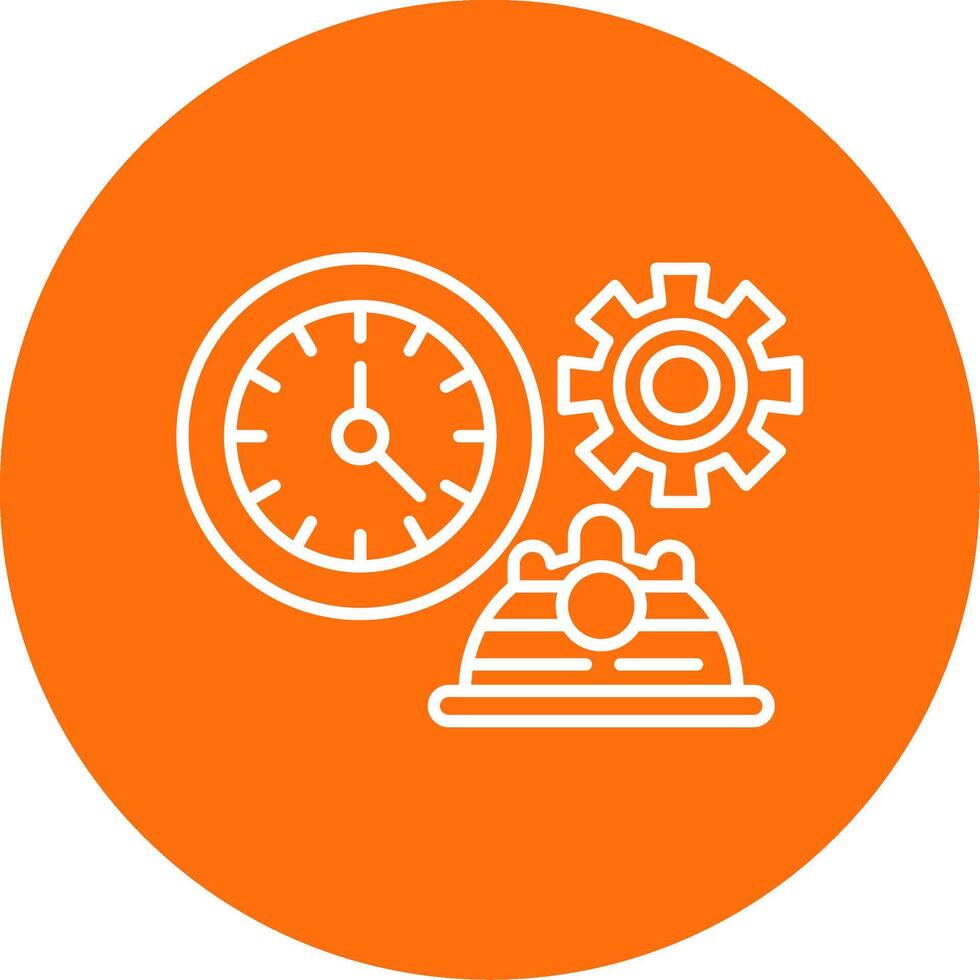 Working Hours Line Circle color Icon vector