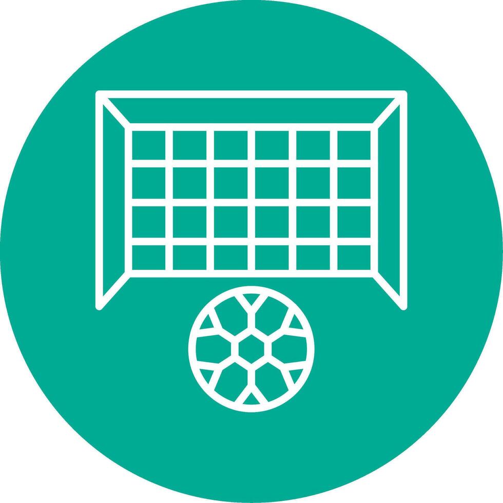 Goal Post Line Circle color Icon vector
