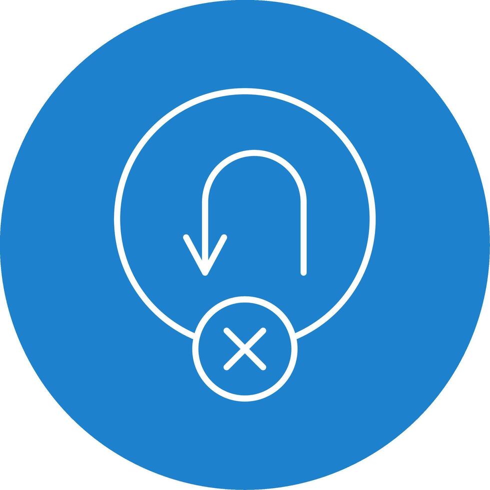 No U Turn Line Circle color Icon vector