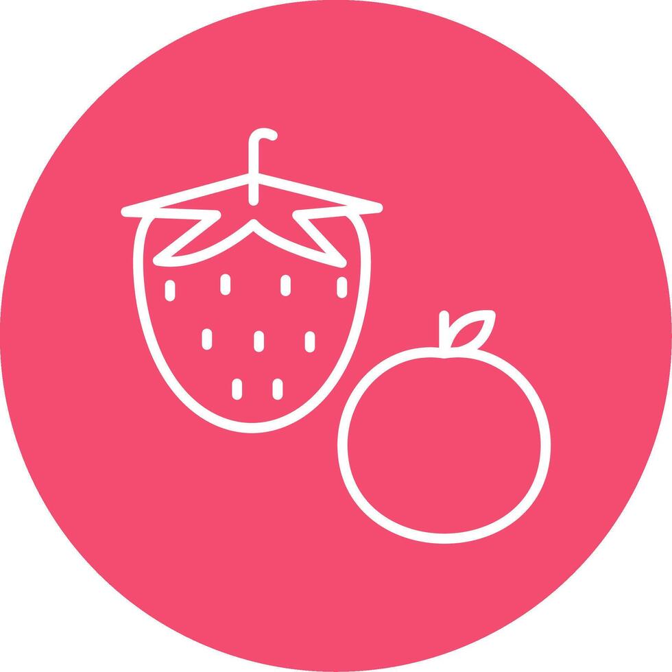 Fruit Line Circle color Icon vector