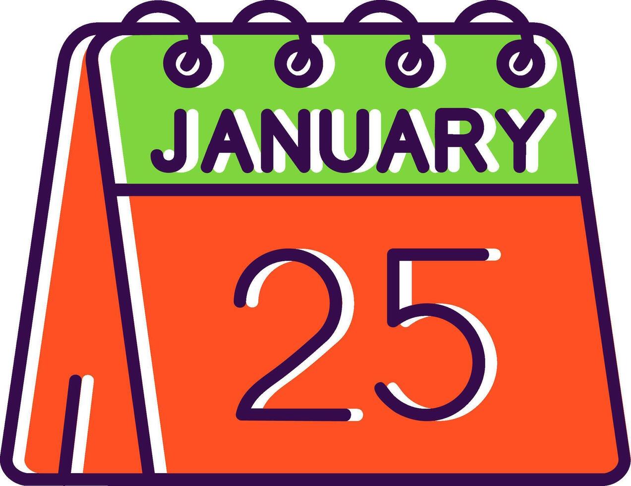 25th of January Filled Icon vector