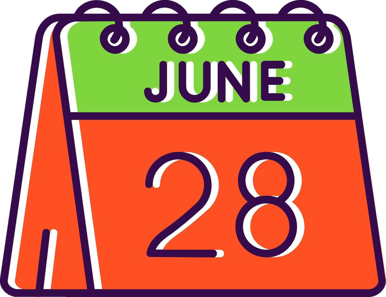 28th of June Filled Icon vector