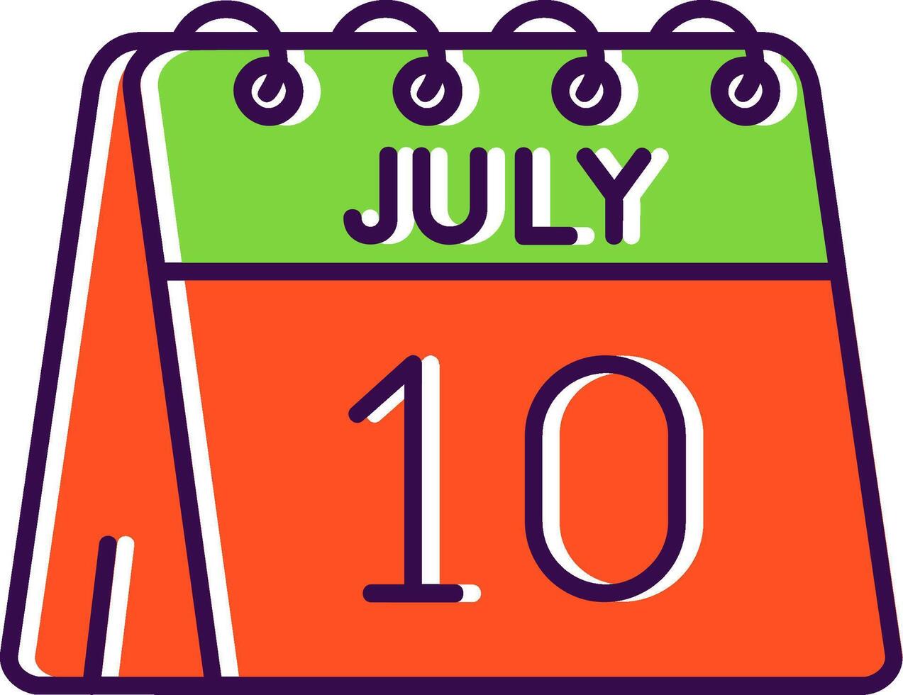 10th of July Filled Icon vector