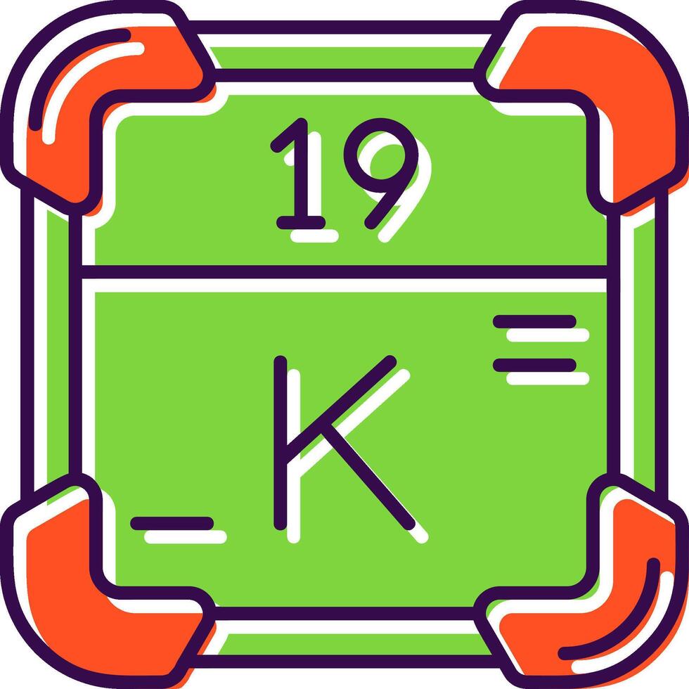 Potassium Filled Icon vector