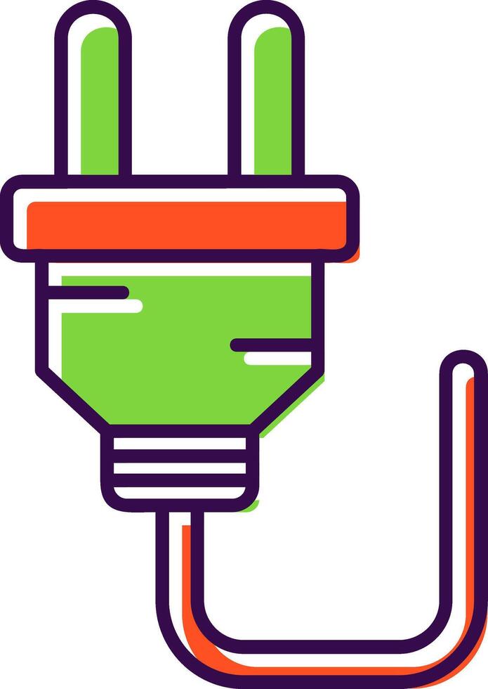 Plug Filled Icon vector