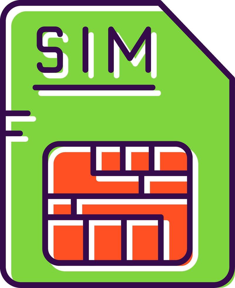 Sim Filled Icon vector