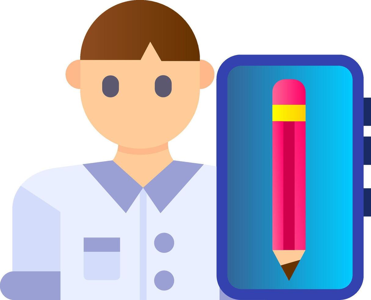 Blogger Flat Gradient Icon vector