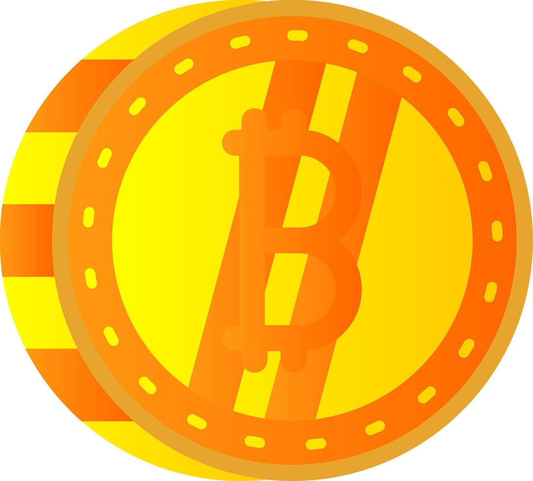 Bitcoin Flat Gradient Icon vector
