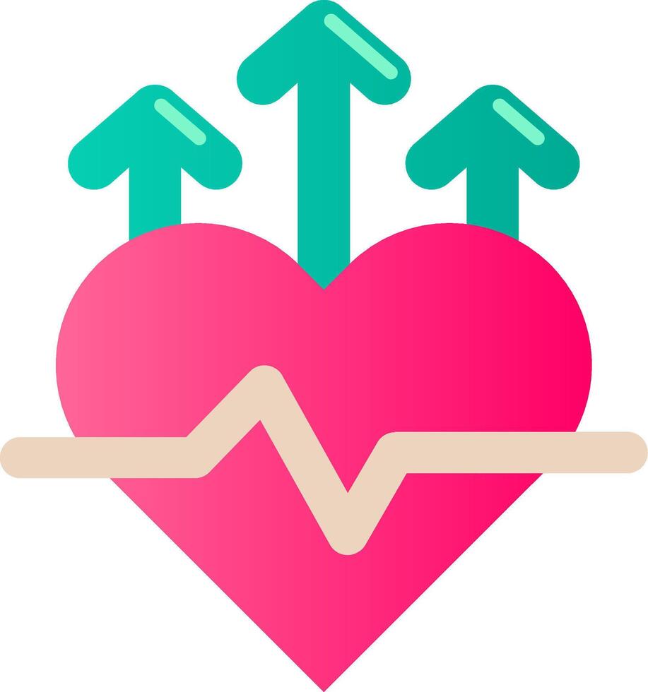 Heart rate Flat Gradient Icon vector