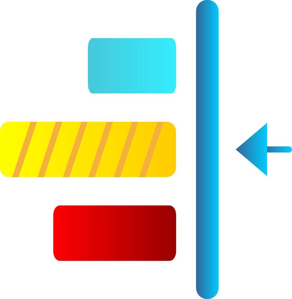 Derecha alineación plano degradado icono vector