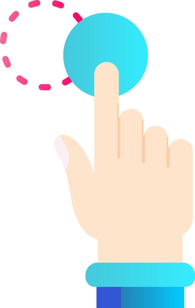 Tap and Move Flat Gradient Icon vector