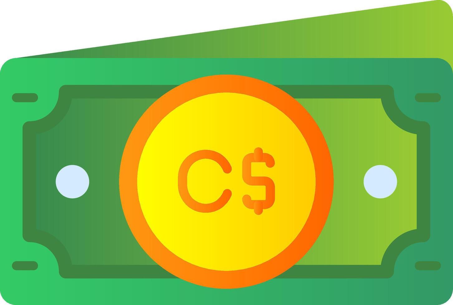 Canadian dollar Flat Gradient Icon vector