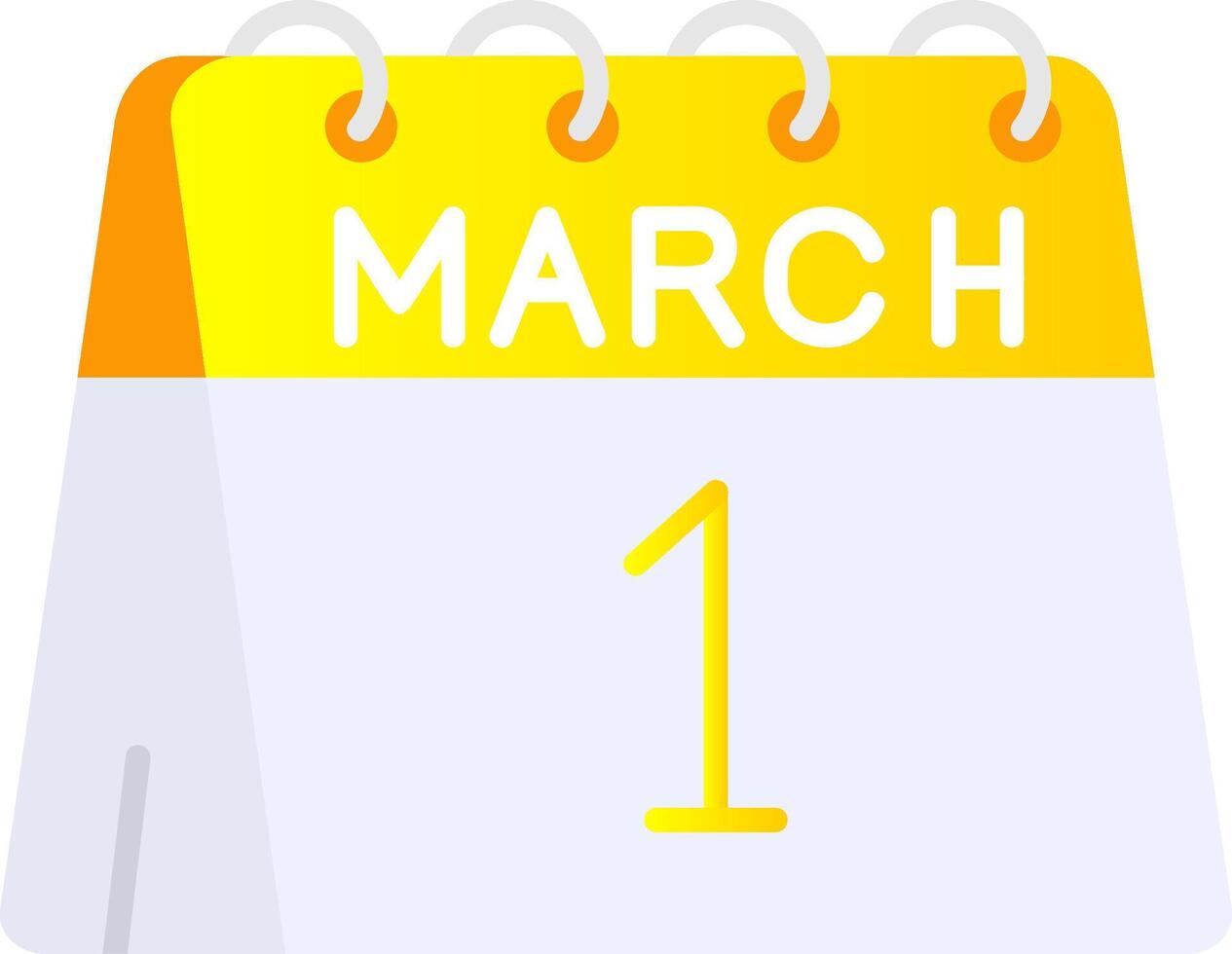 1st of March Flat Gradient Icon vector