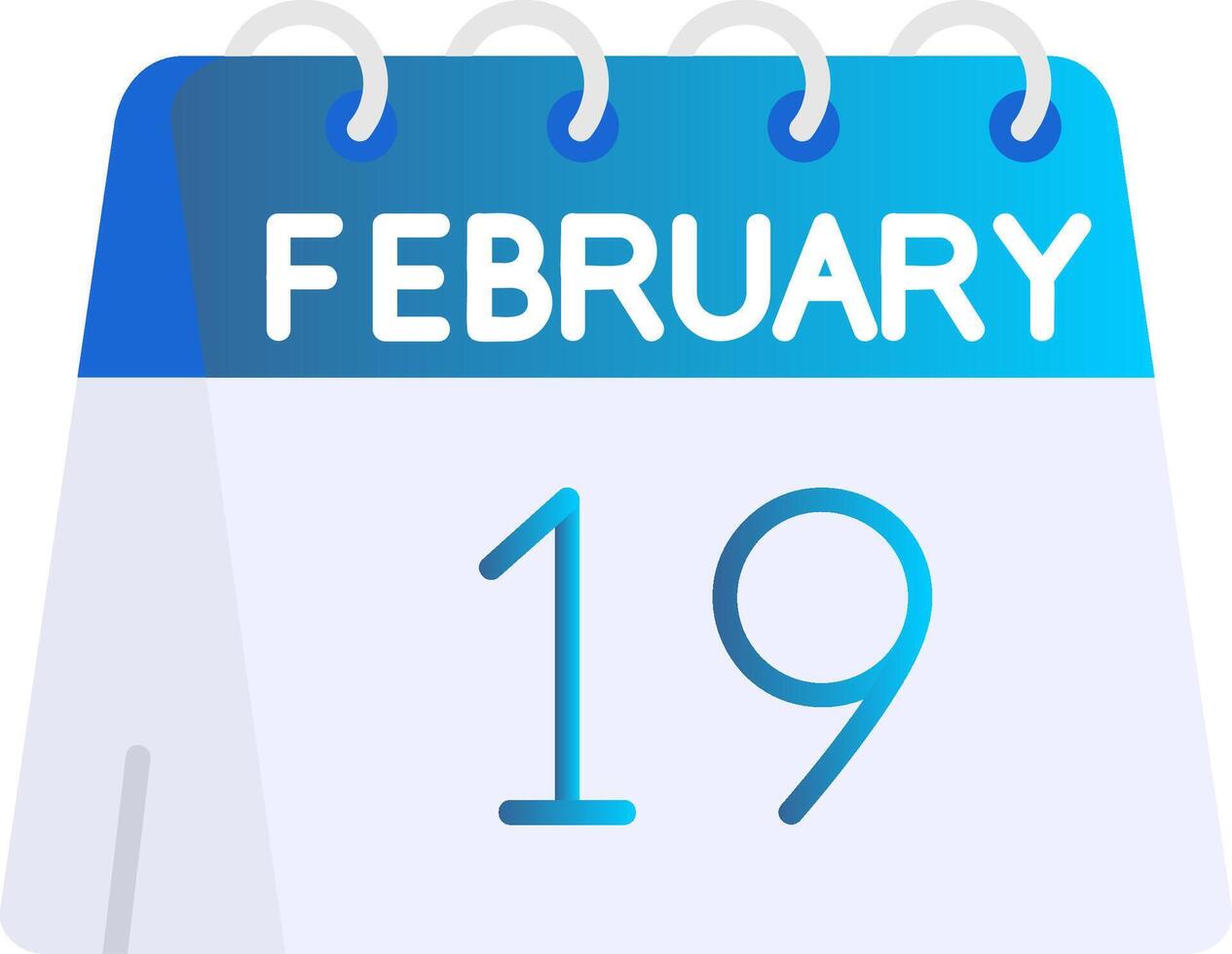 19th of February Flat Gradient Icon vector