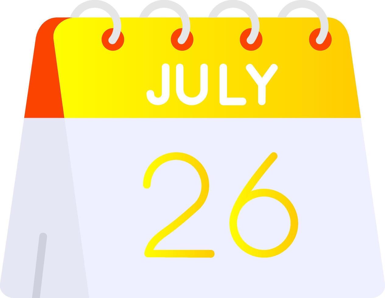 26th of July Flat Gradient Icon vector