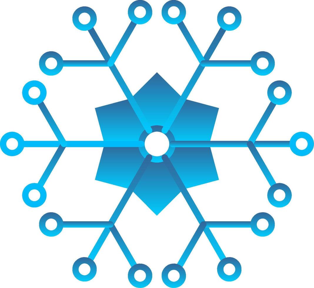 Snowflake Flat Gradient Icon vector