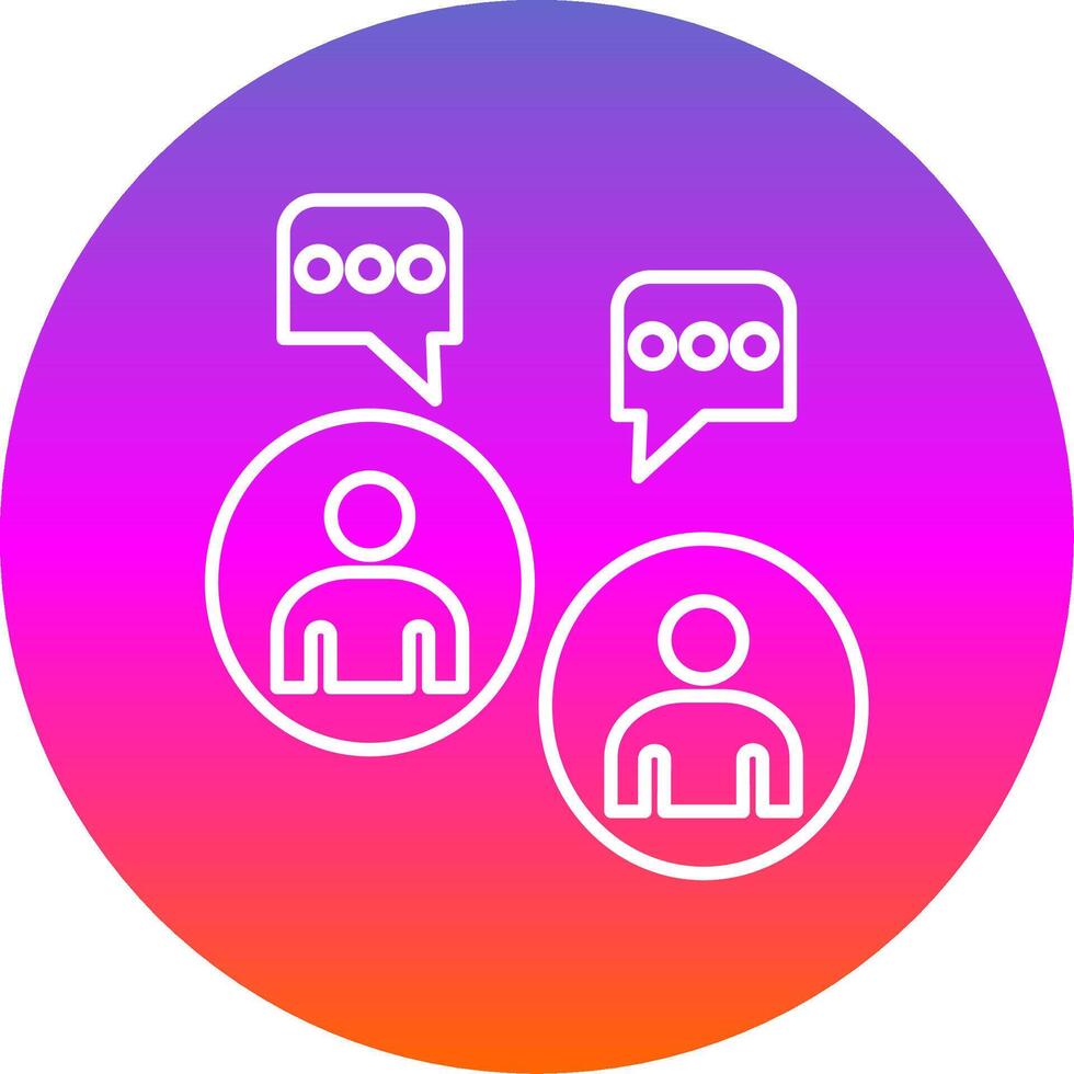 Instant Message Line Gradient Circle Icon vector
