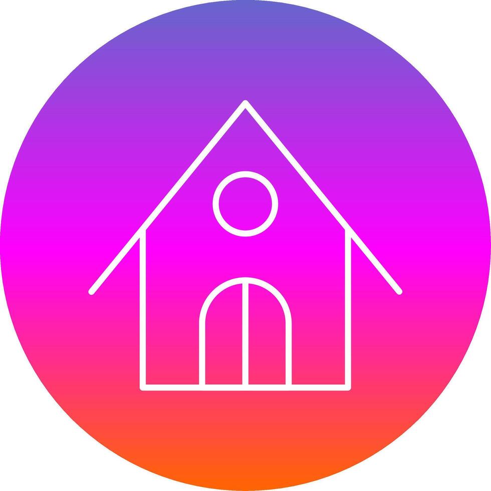 Lodge Line Gradient Circle Icon vector