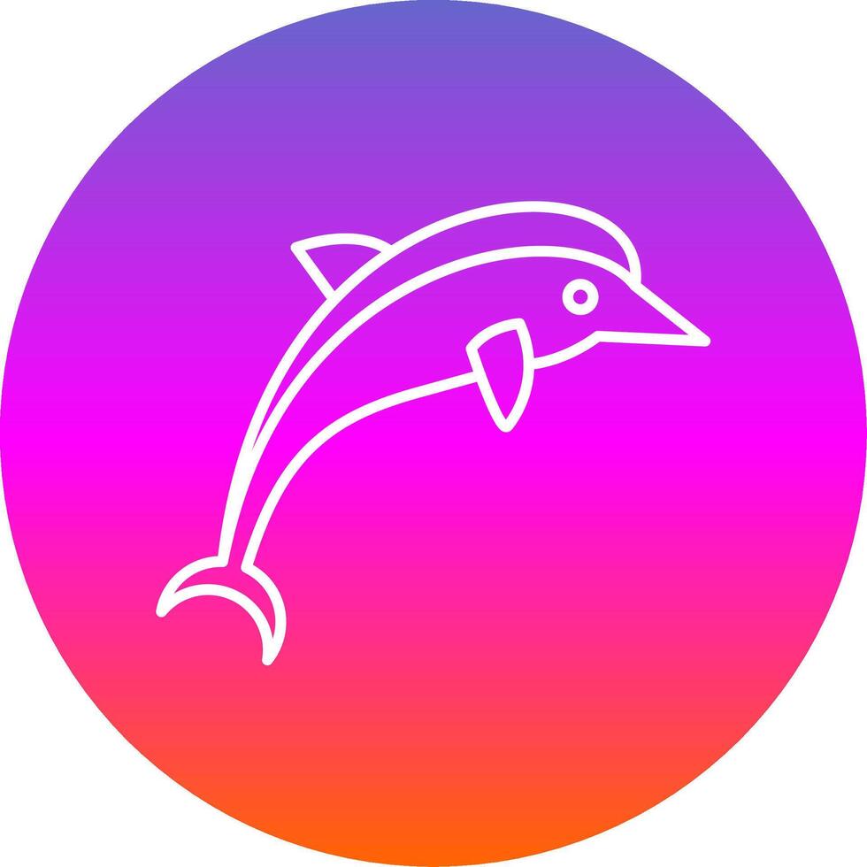 delfín línea degradado circulo icono vector