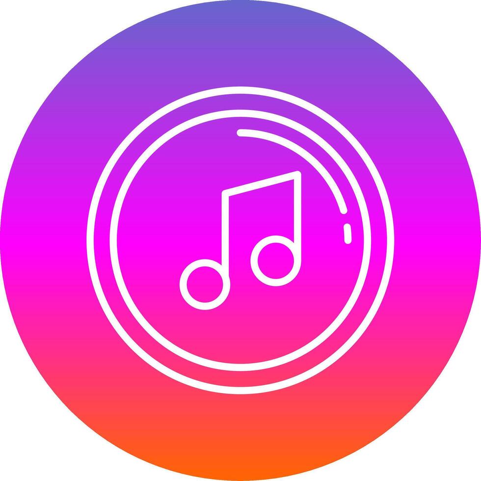 Music Note Line Gradient Circle Icon vector