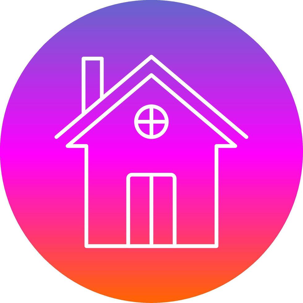House Line Gradient Circle Icon vector