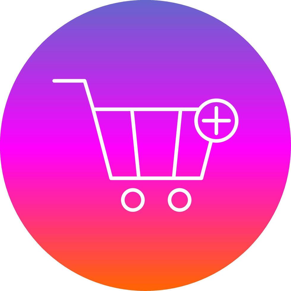 Add To Cart Line Gradient Circle Icon vector