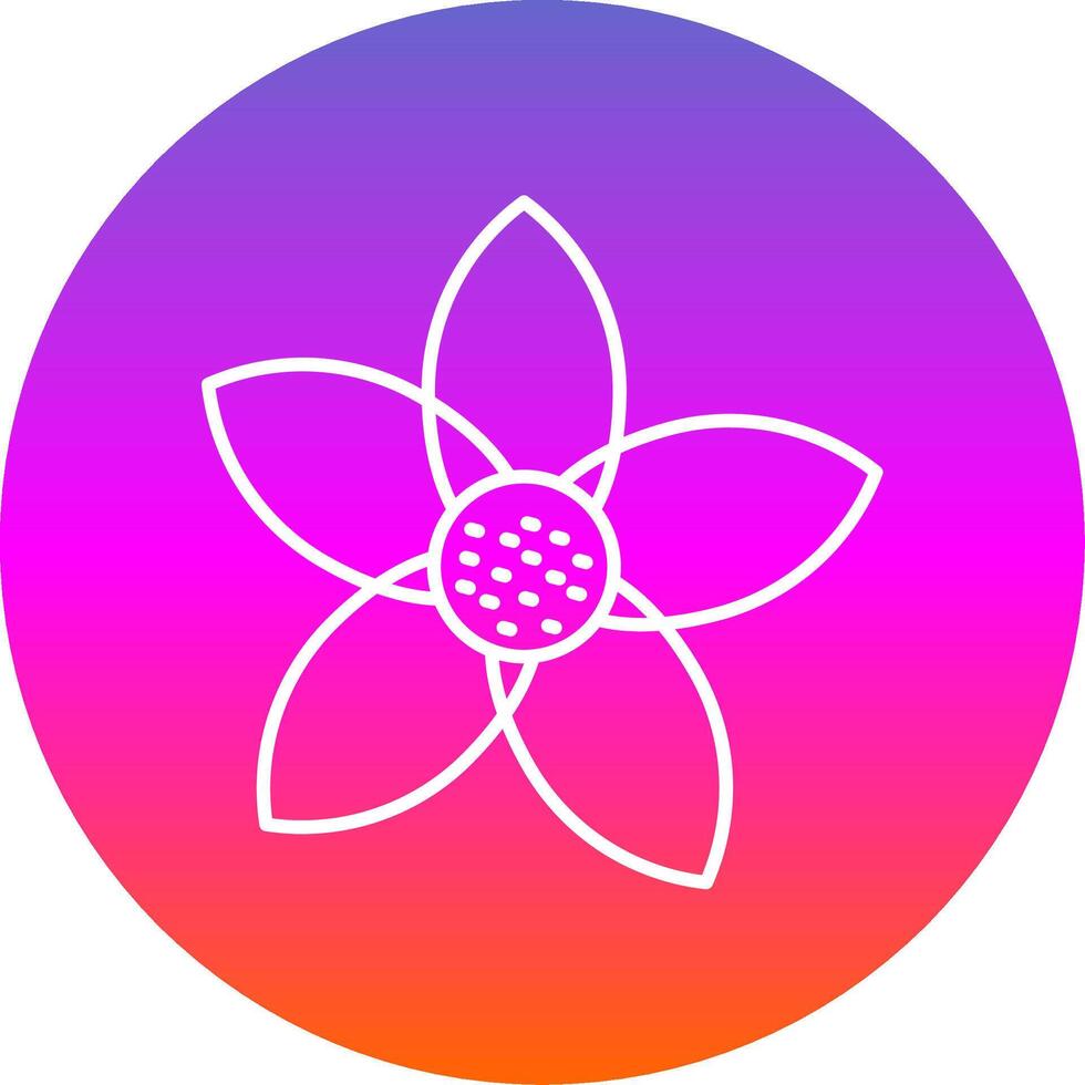 Cherry Blossom Line Gradient Circle Icon vector