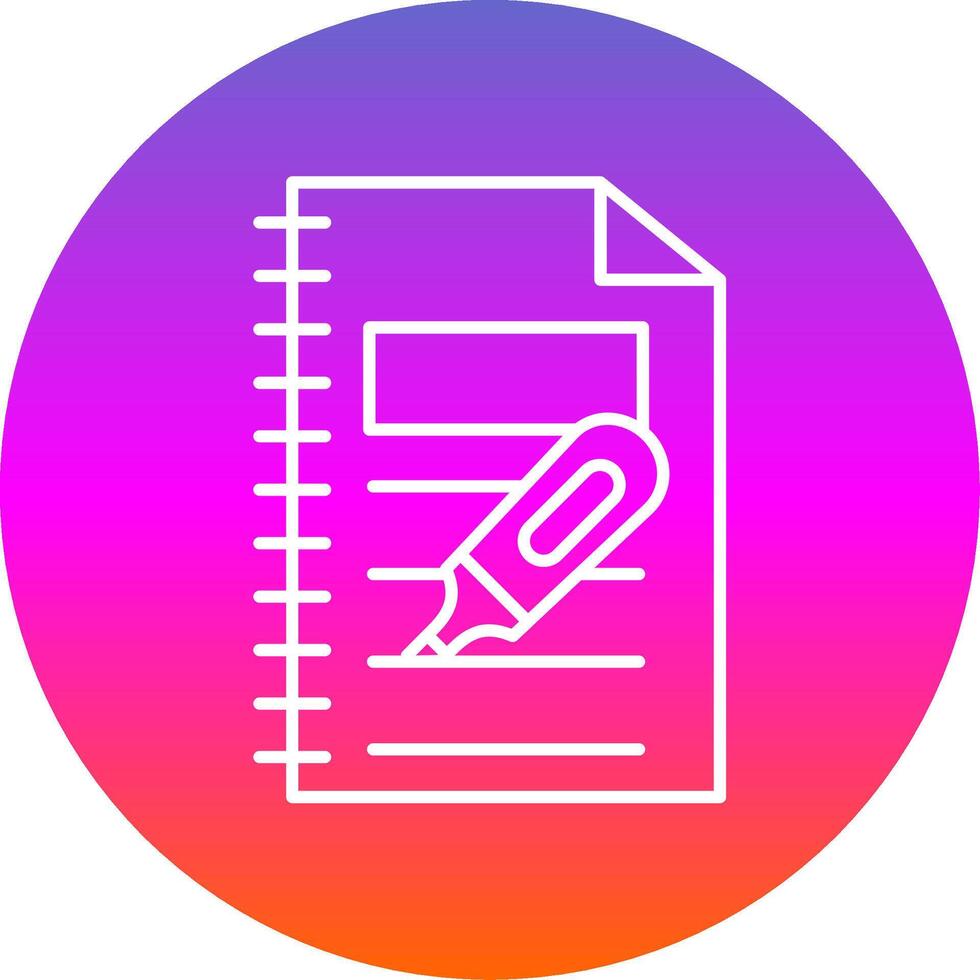 Highlighter Line Gradient Circle Icon vector