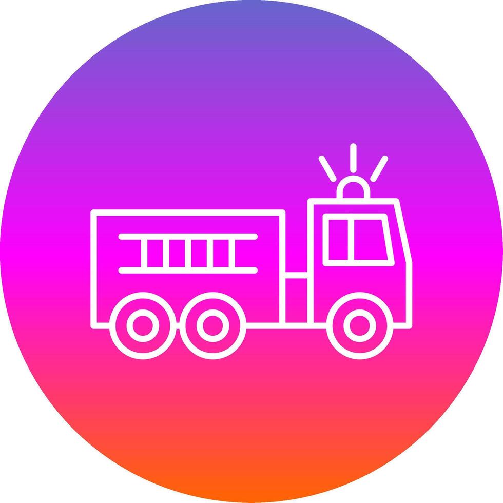 Fire Truck Line Gradient Circle Icon vector