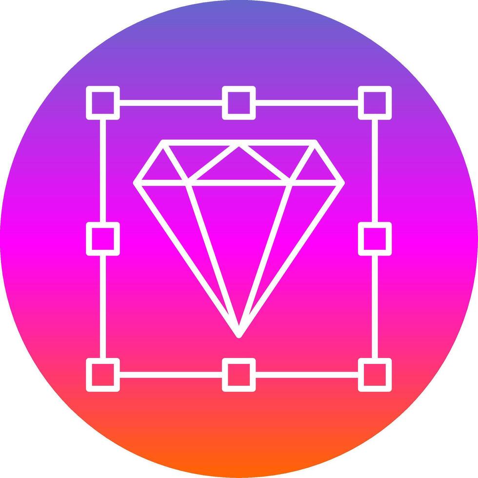 Diamond Line Gradient Circle Icon vector