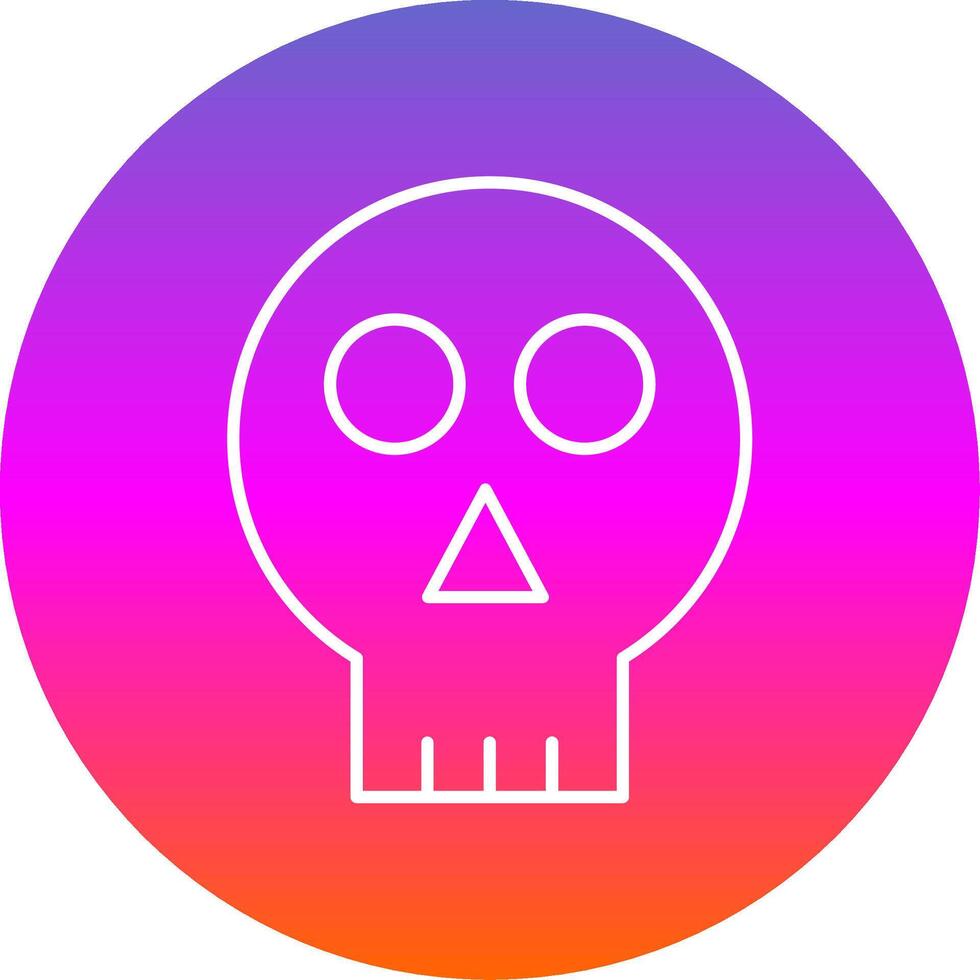 Skull Line Gradient Circle Icon vector