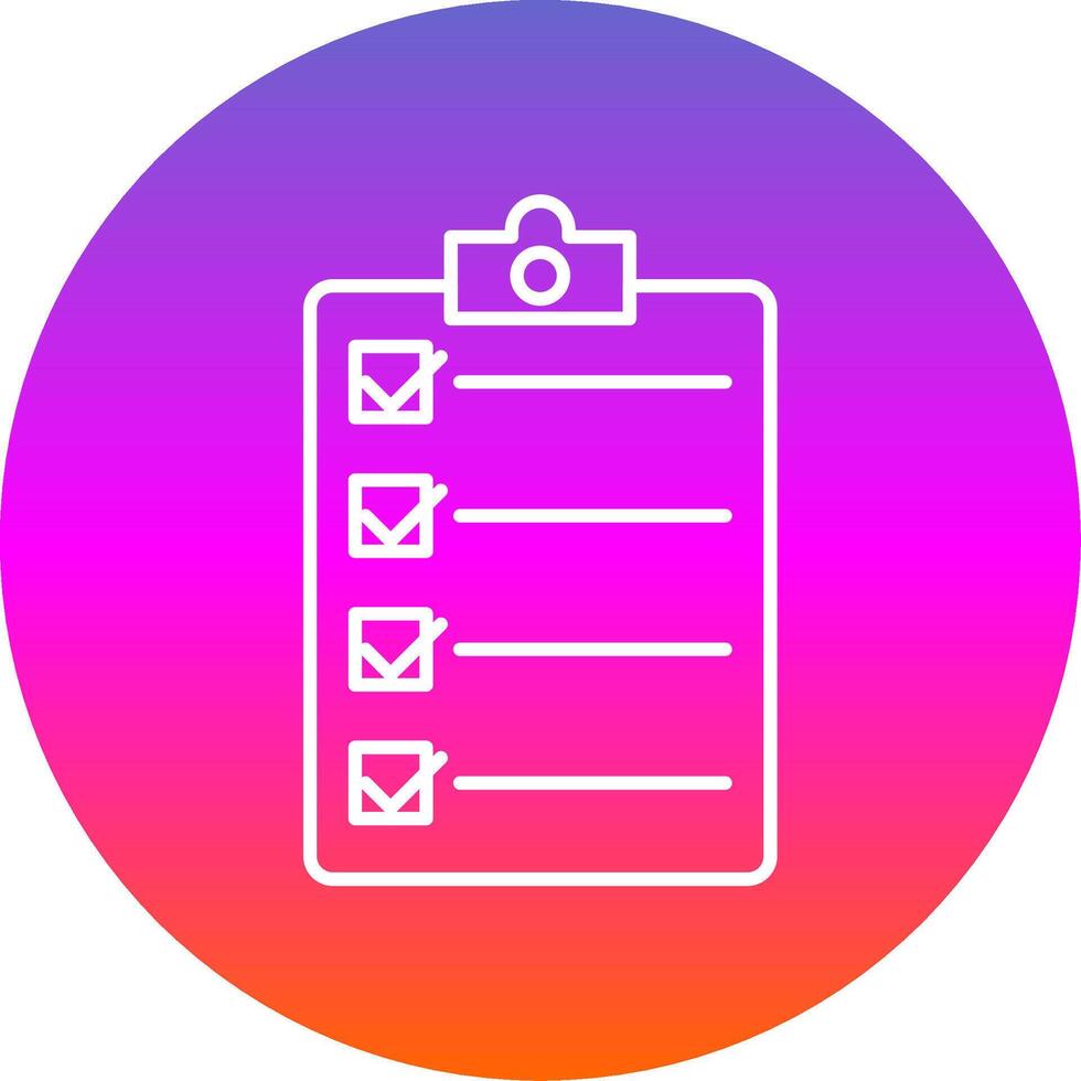 Checklist Line Gradient Circle Icon vector