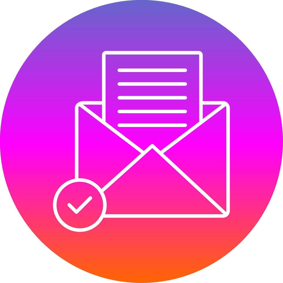 Open Email Line Gradient Circle Icon vector