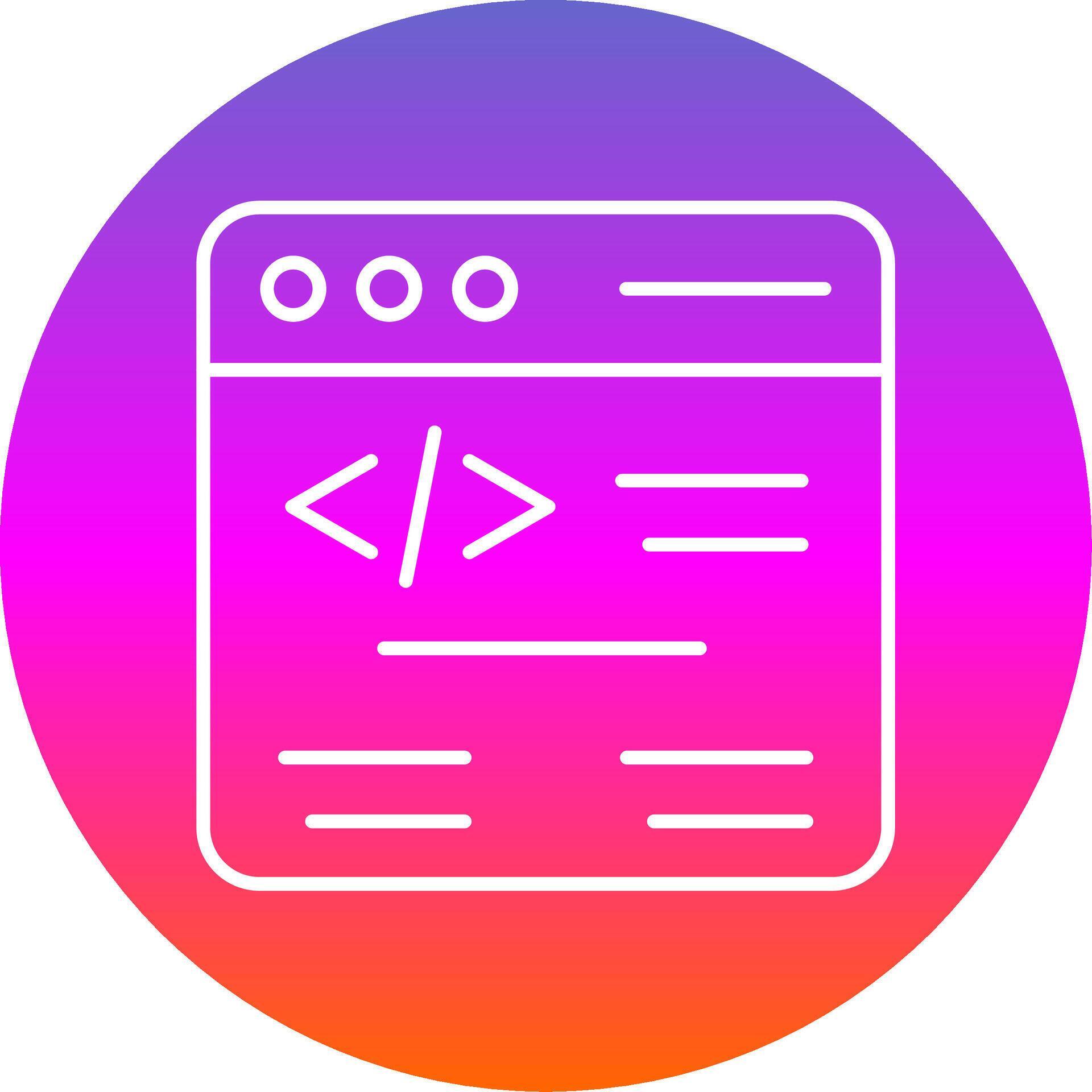 Web Coding Line Gradient Circle Icon 38799691 Vector Art at Vecteezy
