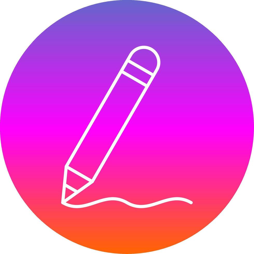 Pencil Line Gradient Circle Icon vector