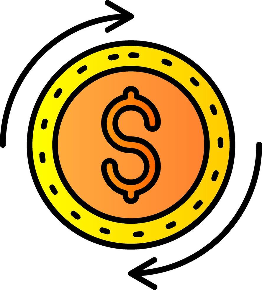Dollar Filled Gradient Icon vector