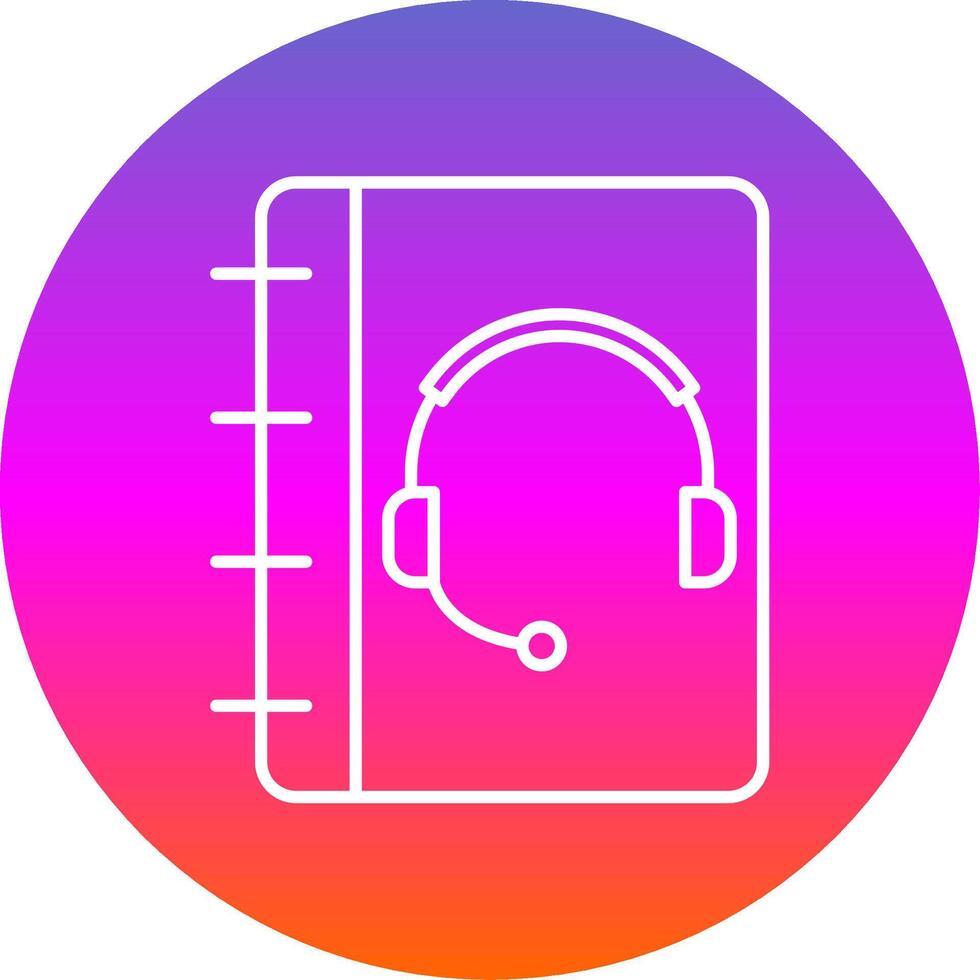 Notebook Support Line Gradient Circle Icon vector