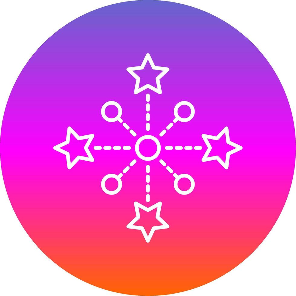 Fireworks Line Gradient Circle Icon vector