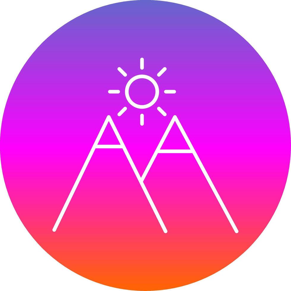 Mountains Line Gradient Circle Icon vector