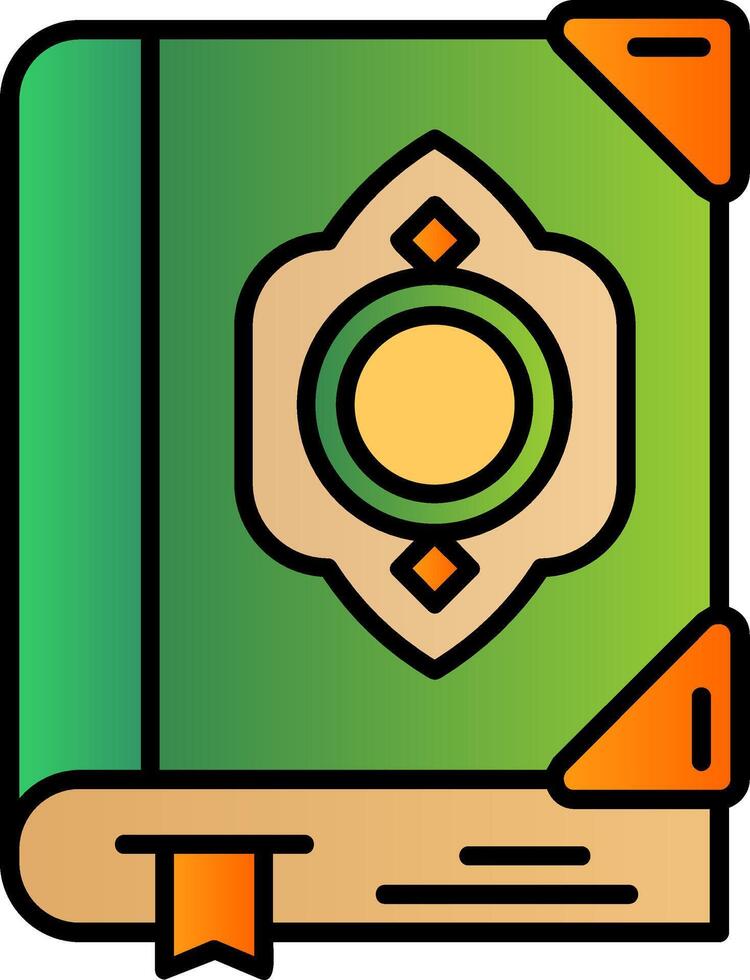 Quran Filled Gradient Icon vector